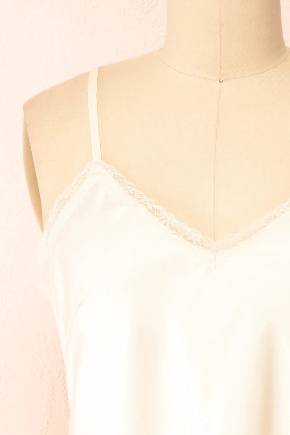 Alexa Ivory | Satin Cami Top w/ Lace Trim sold by Boutique 1861 product image thumbnail 2