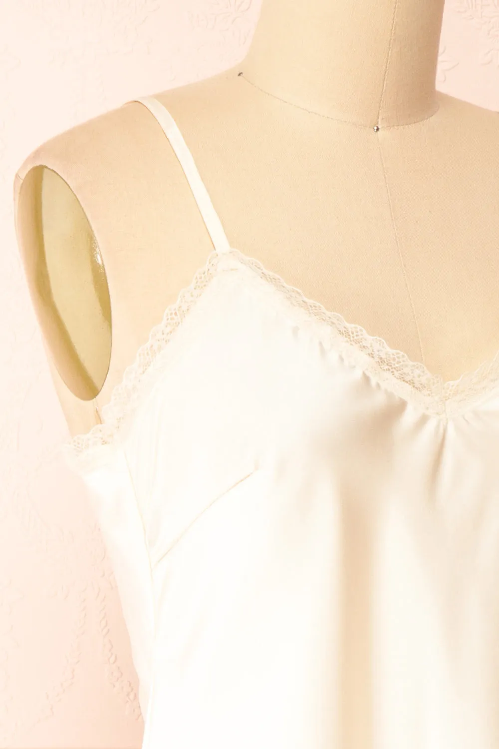 Alexa Ivory | Satin Cami Top w/ Lace Trim sold by Boutique 1861 product image thumbnail 4
