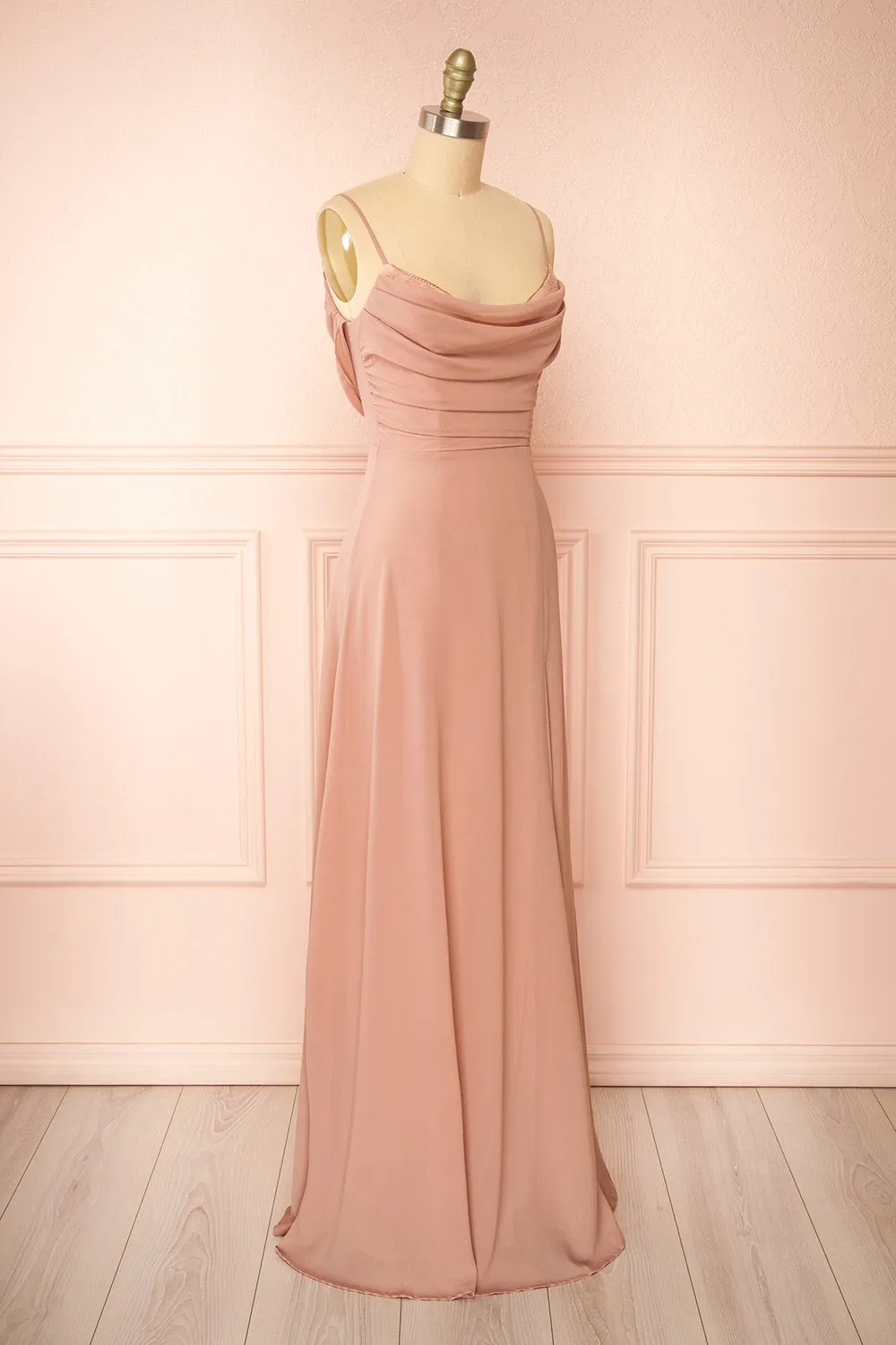 Kieran Taupe | A-Line Maxi Dress with Lace sold by Boutique 1861 product image thumbnail 4