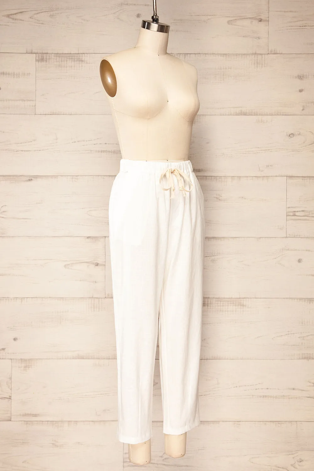 Trincao White | Linen Pants with Drawstrings sold by Boutique 1861 product image thumbnail 3