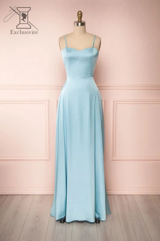 Hellee Blue | Silky Maxi Dress sold by Boutique 1861