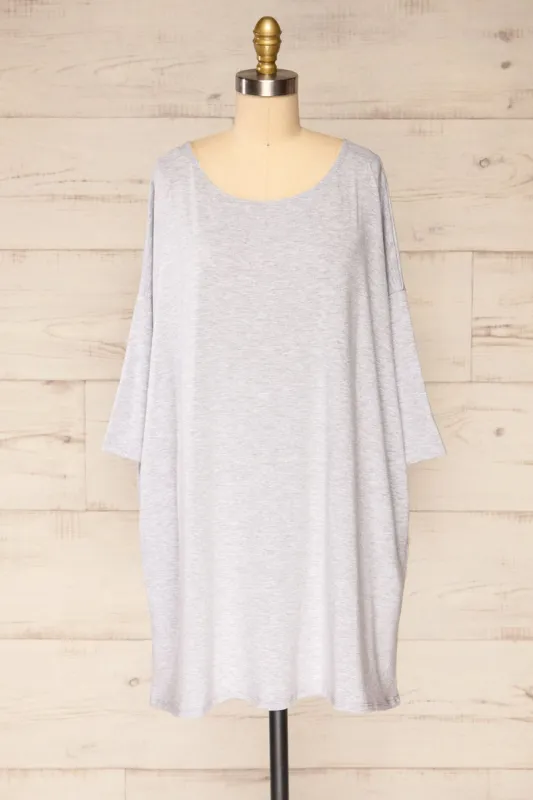 Marthine Grey | Oversized Shirt Dress w/ Pockets sold by Boutique 1861