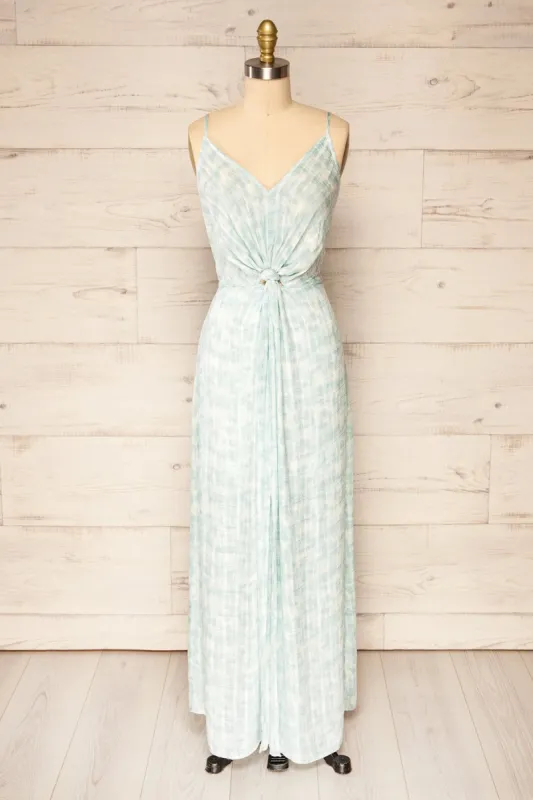 Pecs Blue | Tie-Dye Knotted Maxi Dress w/ Slit sold by Boutique 1861