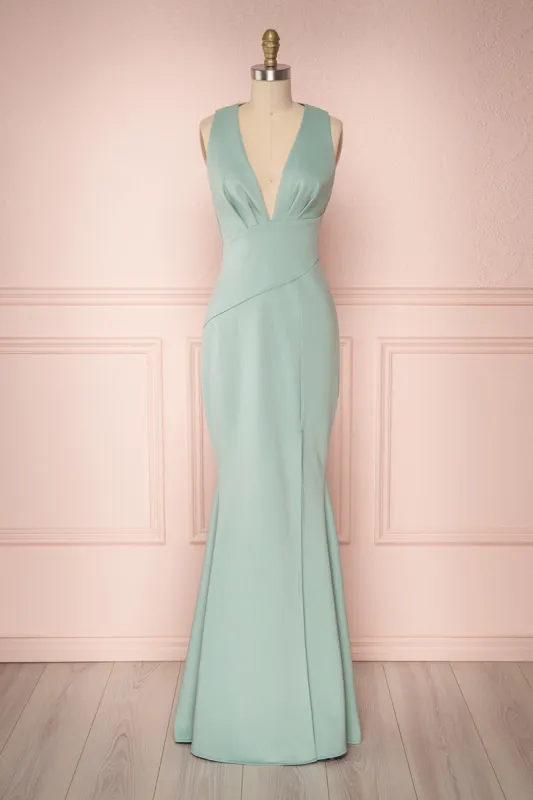 Camila Sage | Green Mermaid Gown sold by Boutique 1861