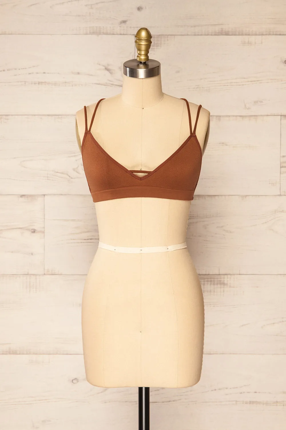 Mona Lisa Caramel | Crossed-Back Bralette sold by Boutique 1861