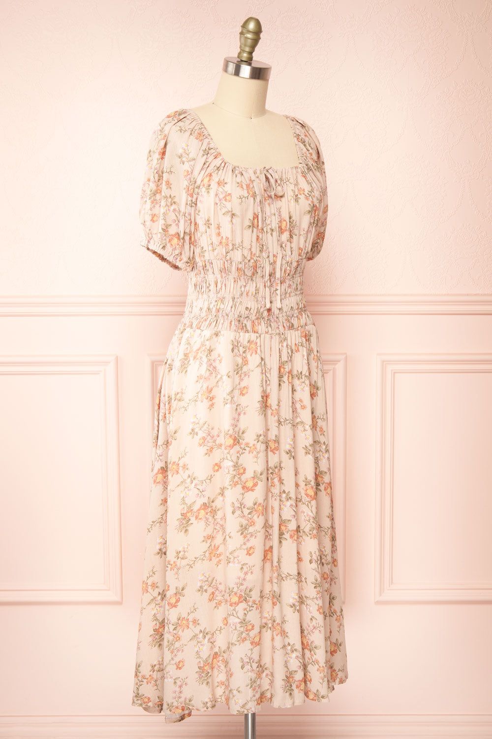 Brogalah | Floral Midi Dress w/ Puffy Sleeves sold by Boutique 1861 product image thumbnail 3