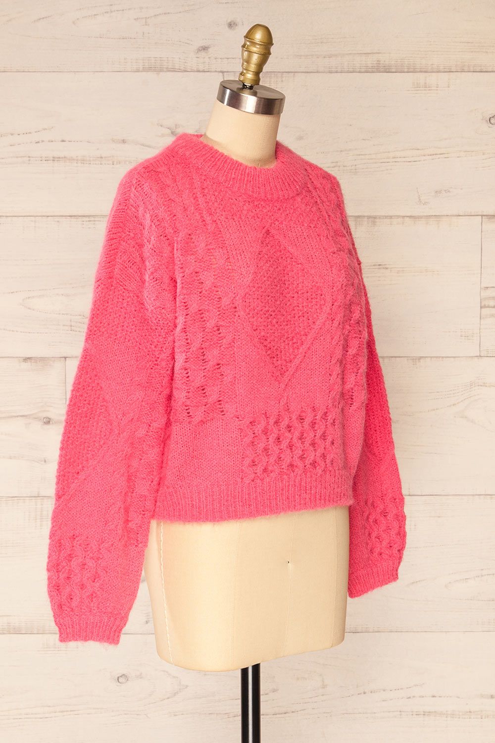 Benidorm Pink | Cropped Knit Sweater sold by Boutique 1861 product image thumbnail 3