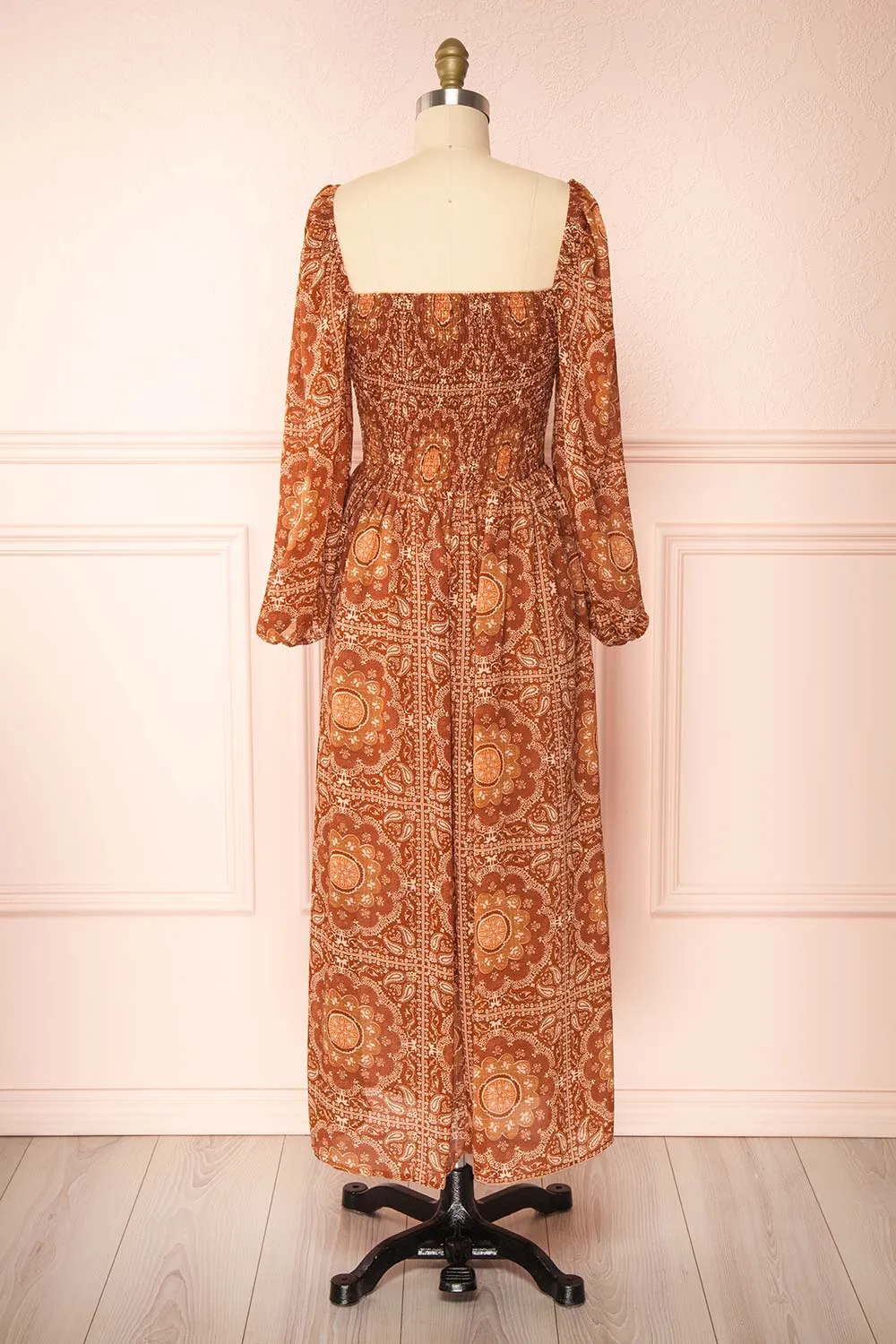 Frankie | Rust Paisley Pattern Midi Dress sold by Boutique 1861 product image thumbnail 5