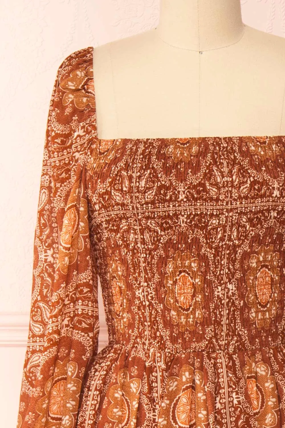 Frankie | Rust Paisley Pattern Midi Dress sold by Boutique 1861 product image thumbnail 2