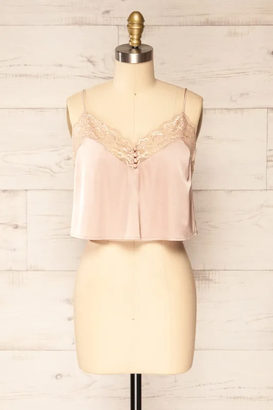 Dortmund | Cropped Camisole w/ Lace Trim sold by Boutique 1861