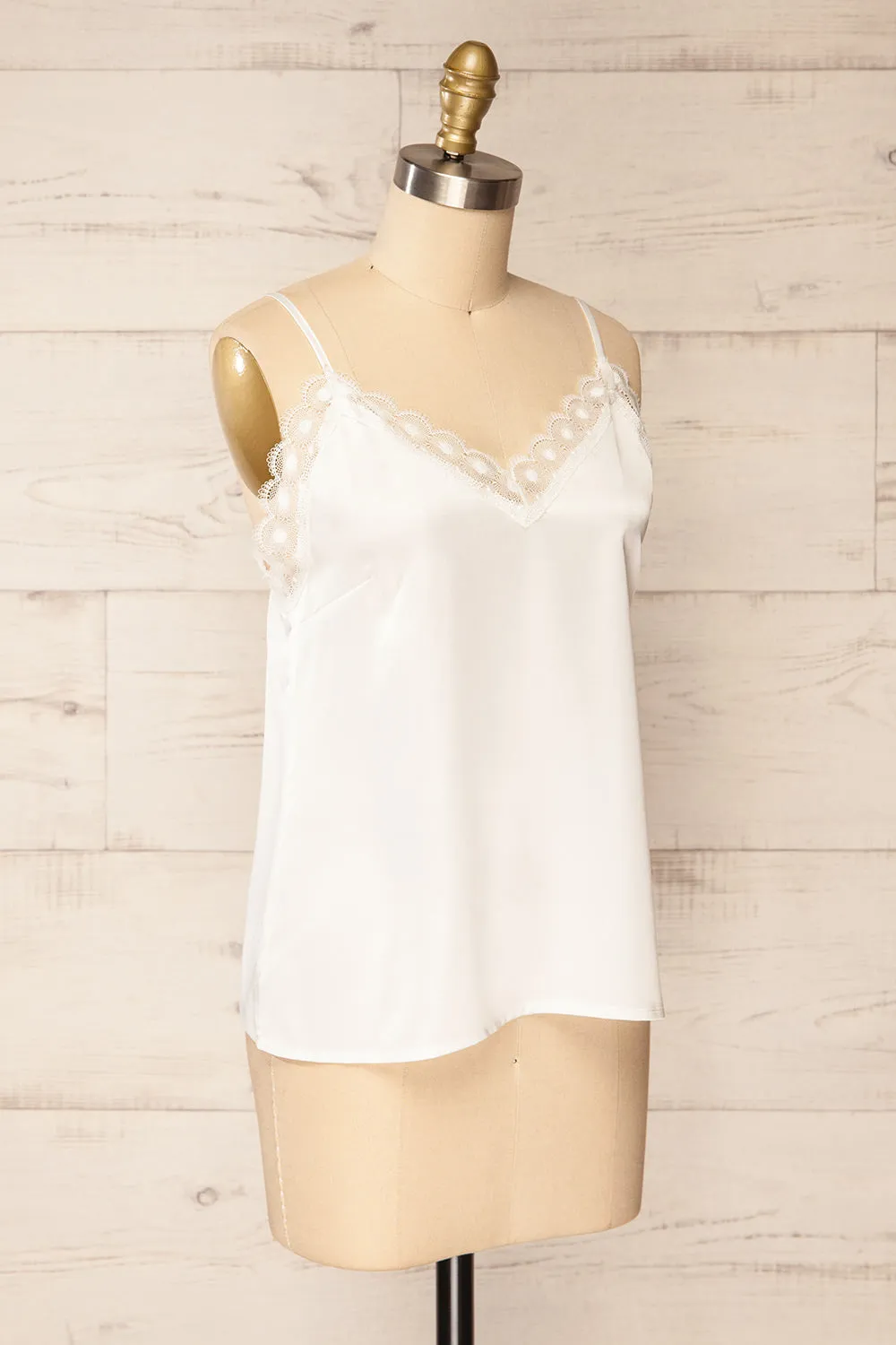 Hwasa White | Satin Cami w/ Lace Trim sold by Boutique 1861 product image thumbnail 3
