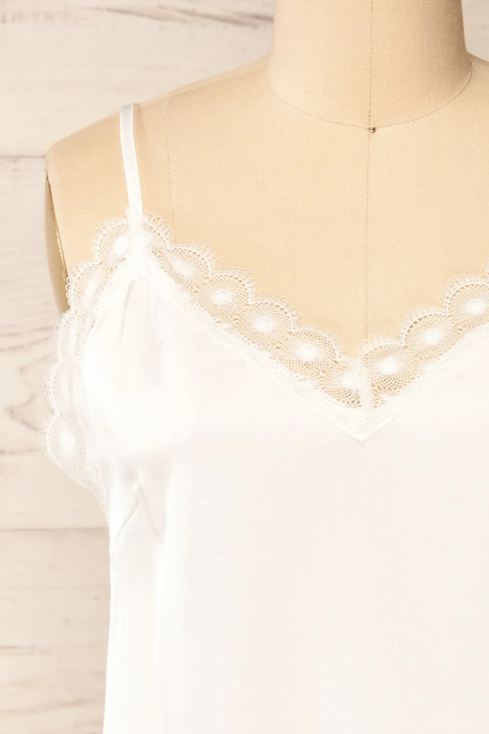 Hwasa White | Satin Cami w/ Lace Trim sold by Boutique 1861 product image thumbnail 2
