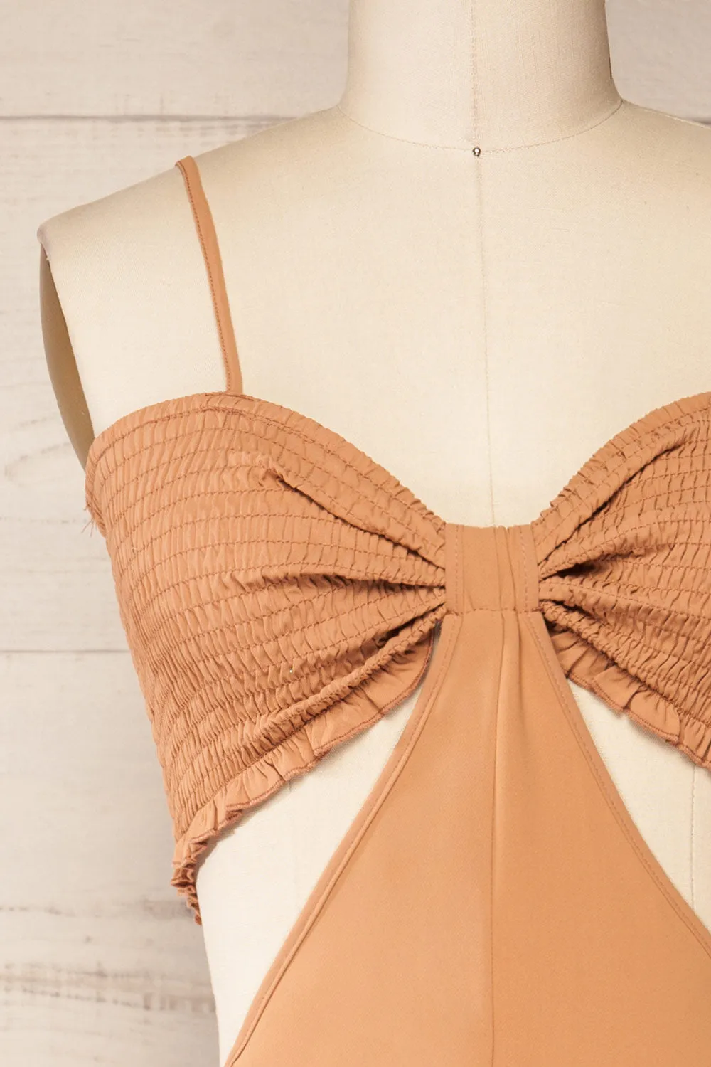 Balcarce Caramel | Romper with Cut-Outs sold by Boutique 1861 product image thumbnail 3