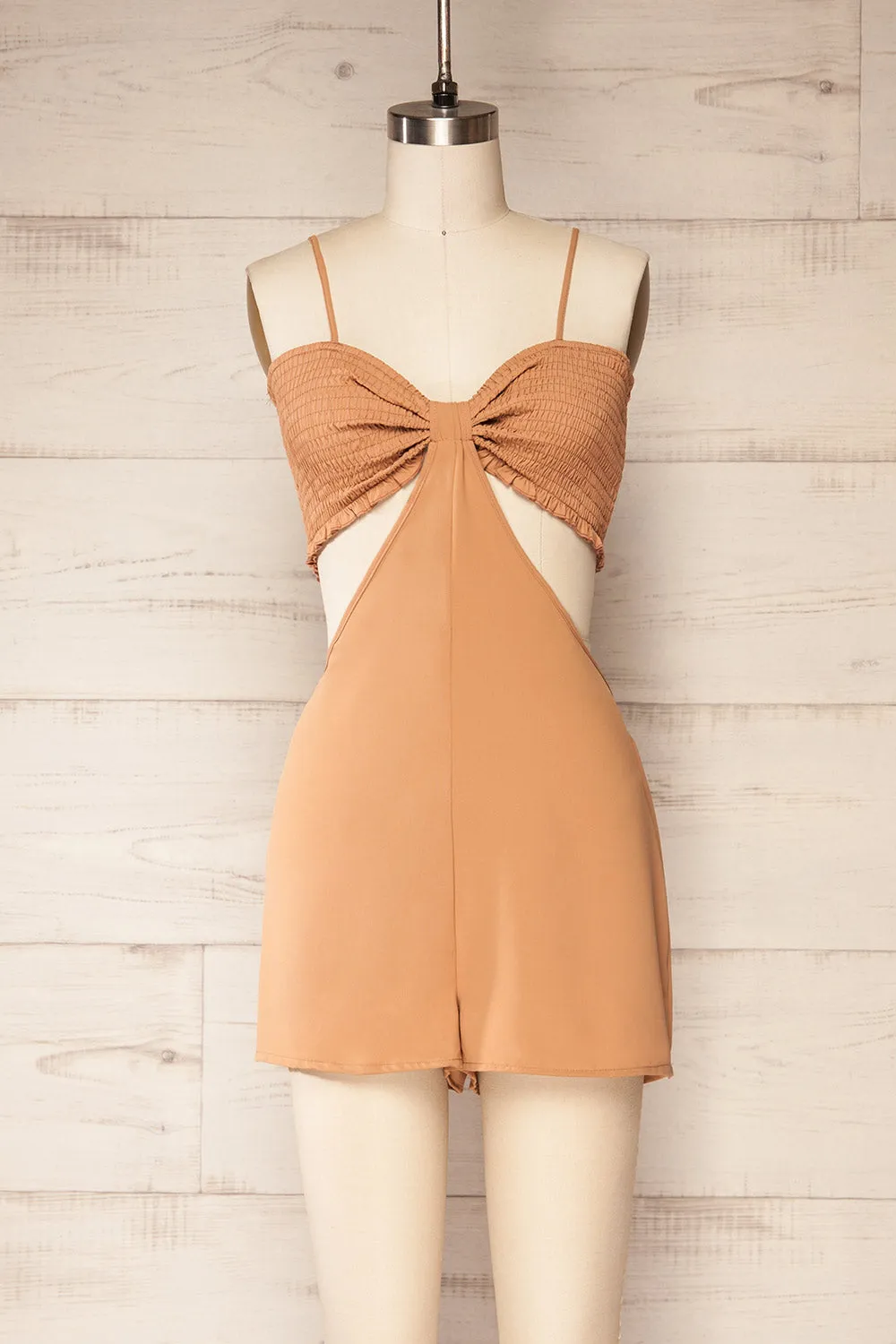 Balcarce Caramel | Romper with Cut-Outs sold by Boutique 1861