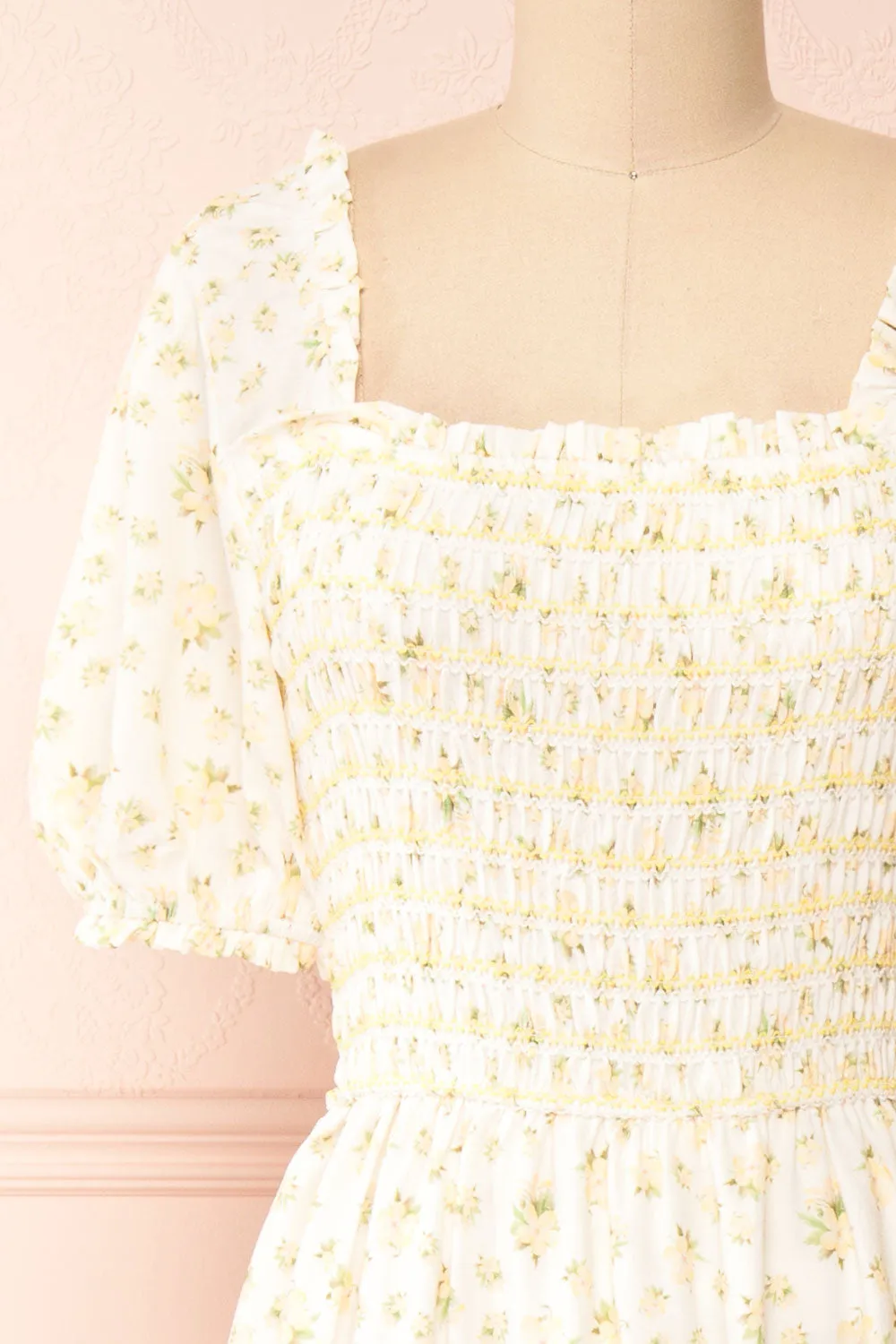 Zeinab | Yellow Floral Midi Dress sold by Boutique 1861 product image thumbnail 2