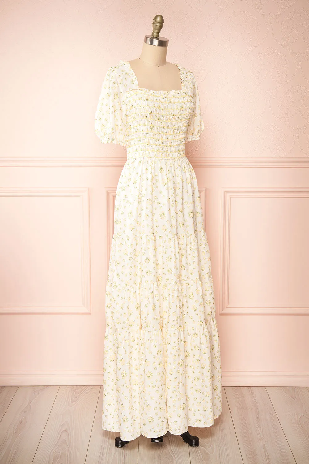Zeinab | Yellow Floral Midi Dress sold by Boutique 1861 product image thumbnail 3