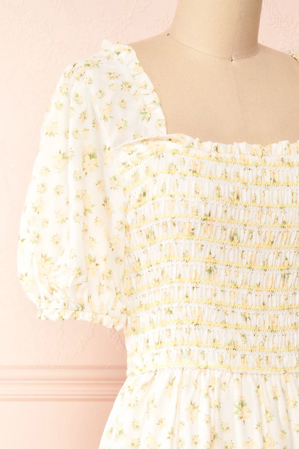 Zeinab | Yellow Floral Midi Dress sold by Boutique 1861 product image thumbnail 4