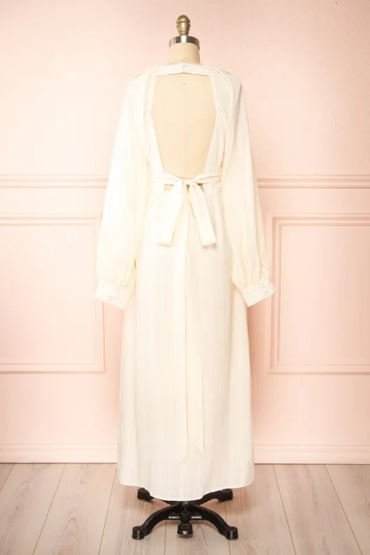 Kajal Ivory | Long Sleeve Plaid Maxi Dress sold by Boutique 1861