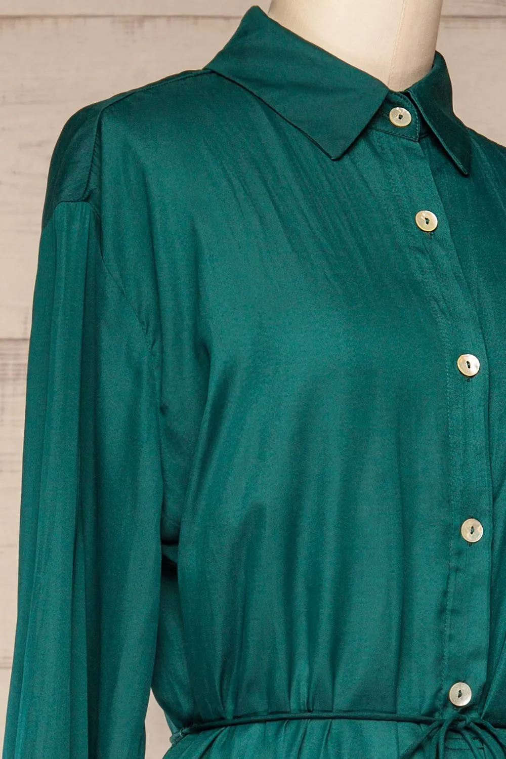 Haguenau Green | Shirt Dress Style Romper sold by Boutique 1861 product image thumbnail 4