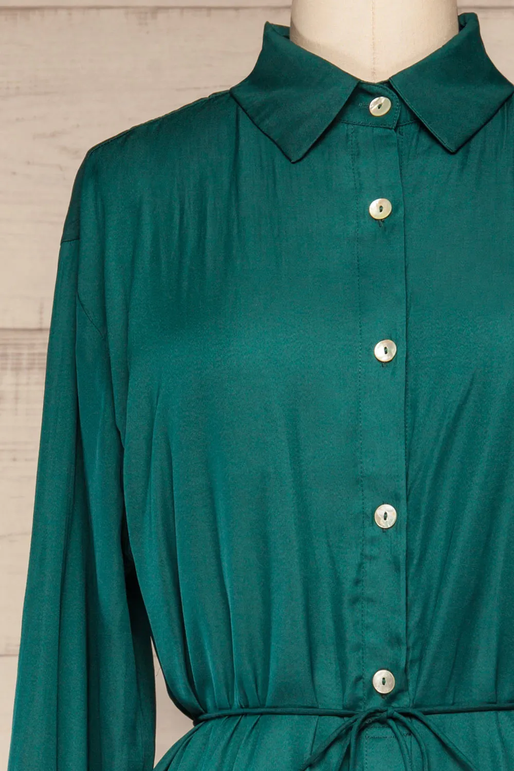 Haguenau Green | Shirt Dress Style Romper sold by Boutique 1861 product image thumbnail 2