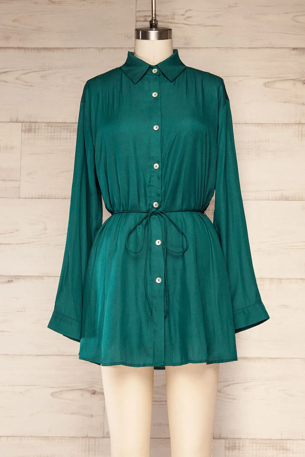 Haguenau Green | Shirt Dress Style Romper sold by Boutique 1861
