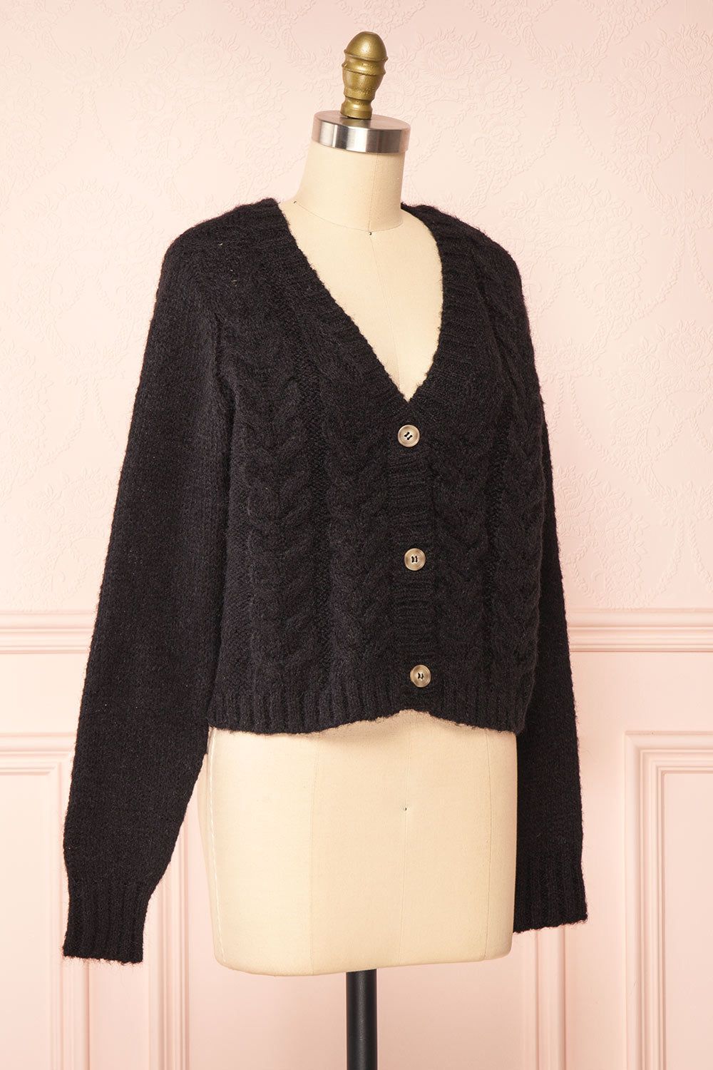 Antin Black | Knit Cardigan w/ Buttons sold by Boutique 1861 product image thumbnail 3