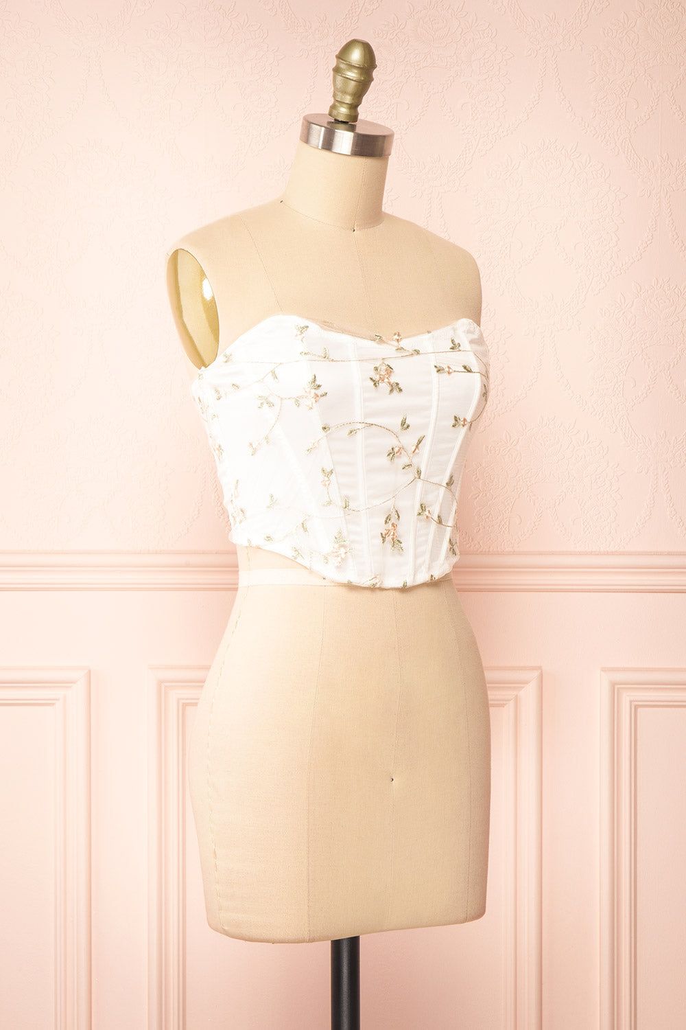 Perline | Corset Crop Top w/ Floral Embroidery sold by Boutique 1861 product image thumbnail 3
