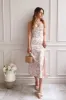 Midya | Lilac Floral Midi Dress w/ Slit sold by Boutique 1861