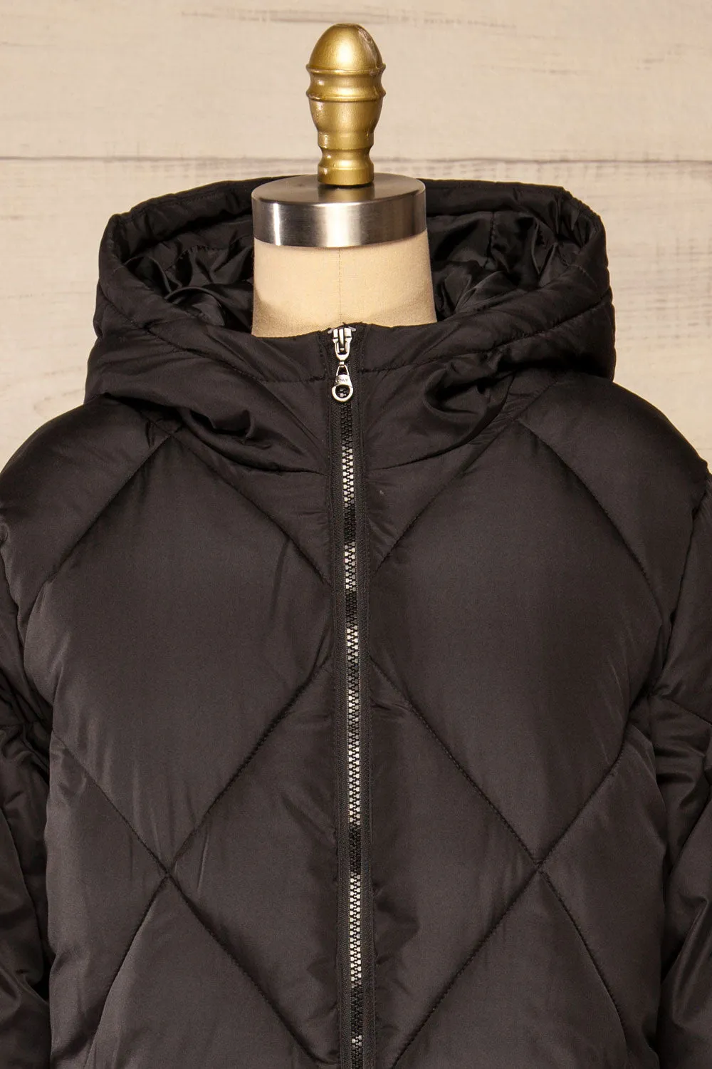 Manizales Black | Long Quilted Coat sold by Boutique 1861 product image thumbnail 4