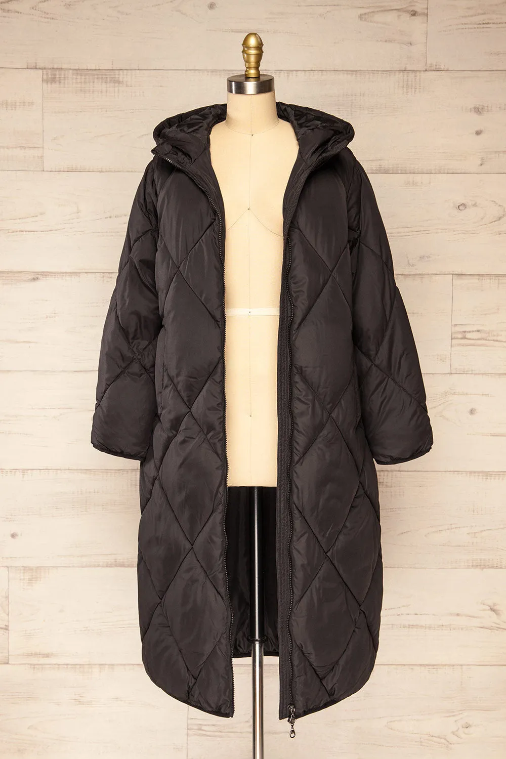 Manizales Black | Long Quilted Coat sold by Boutique 1861 product image thumbnail 3
