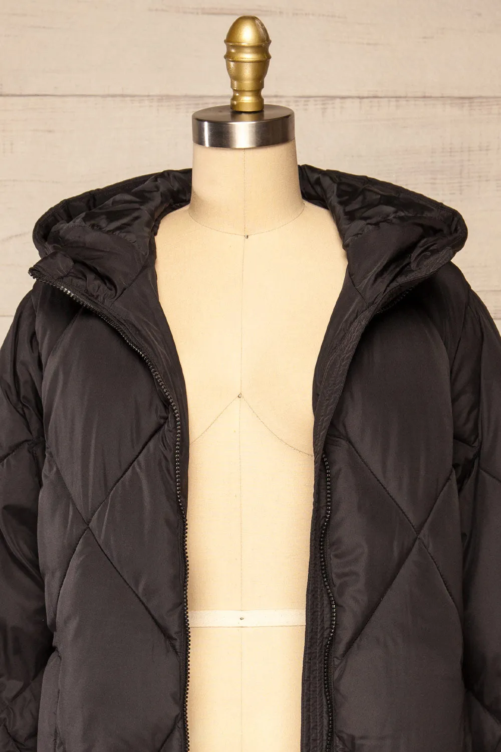 Manizales Black | Long Quilted Coat sold by Boutique 1861 product image thumbnail 2