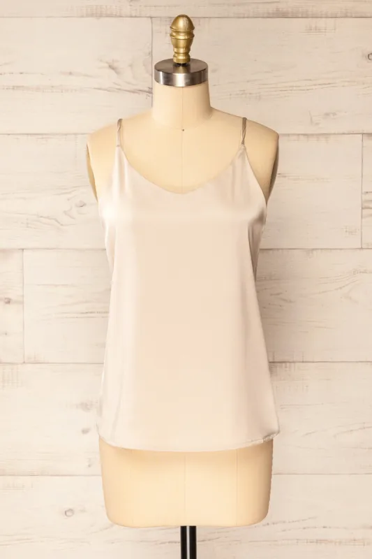 Manaus Champagne | Satin Tank Top sold by Boutique 1861