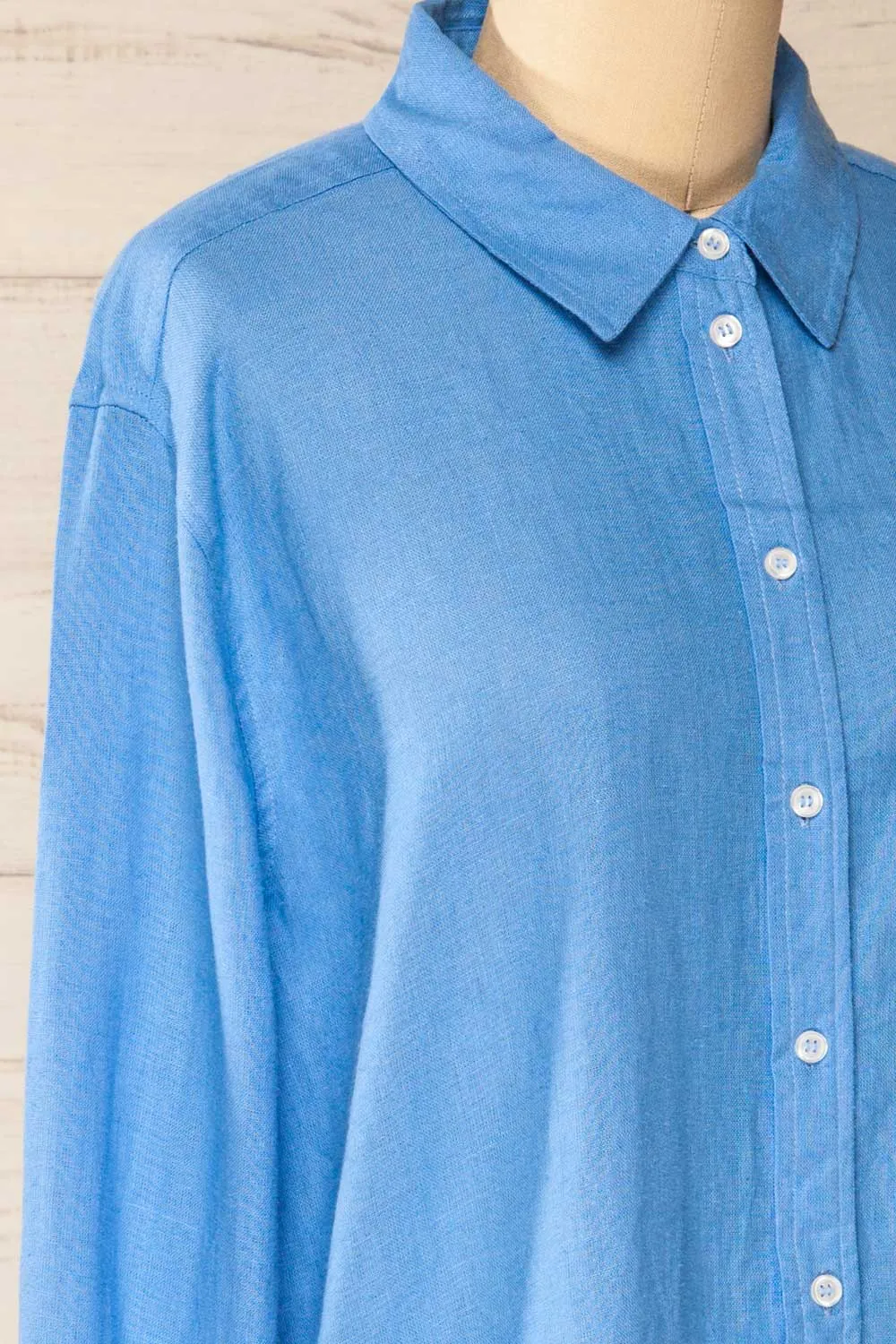 Musigen | Blue Oversized Linen Shirt sold by Boutique 1861 product image thumbnail 5