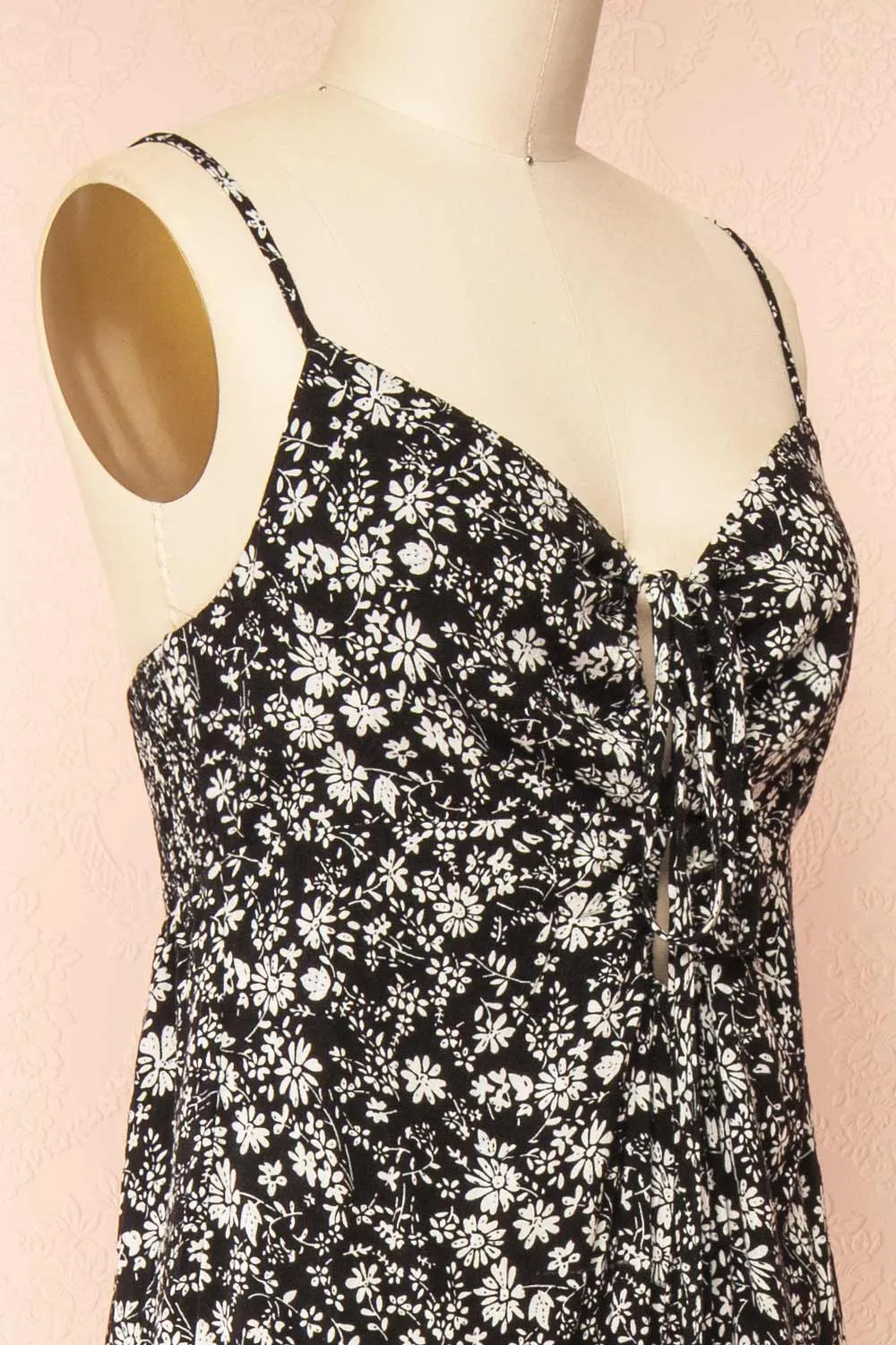 Hecate | Black Jumpsuit w/ White Floral Motif sold by Boutique 1861 product image thumbnail 4