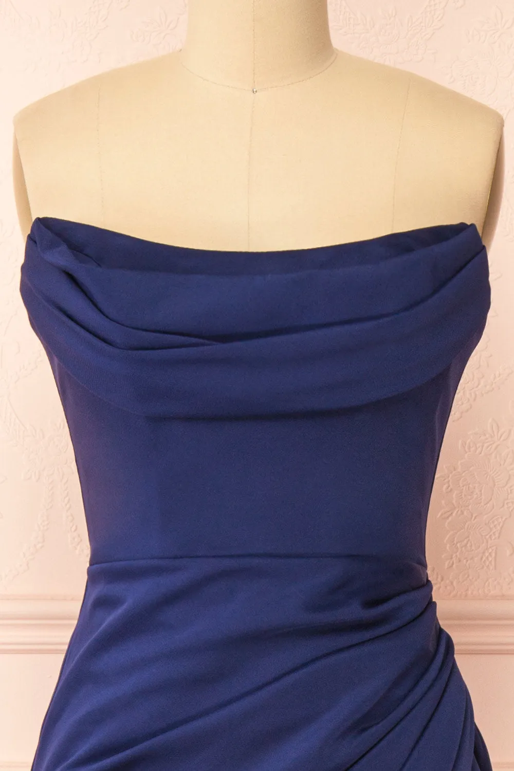 Ailsa Navy | Strapless Gown w/ High Slit sold by Boutique 1861 product image thumbnail 4