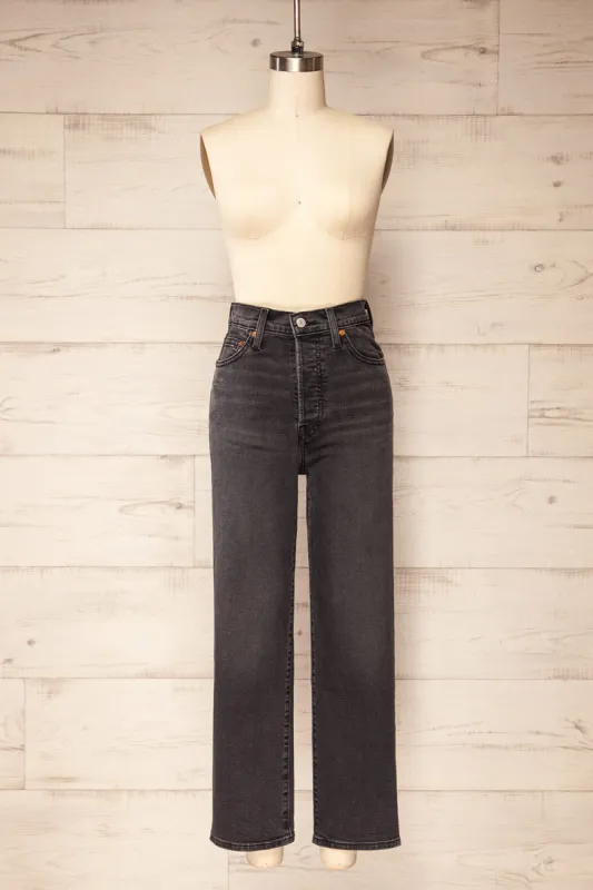 Konawskie Black | High Rise Straight Leg Jeans sold by Boutique 1861
