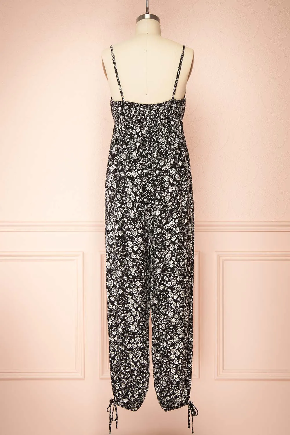 Hecate | Black Jumpsuit w/ White Floral Motif sold by Boutique 1861 product image thumbnail 5
