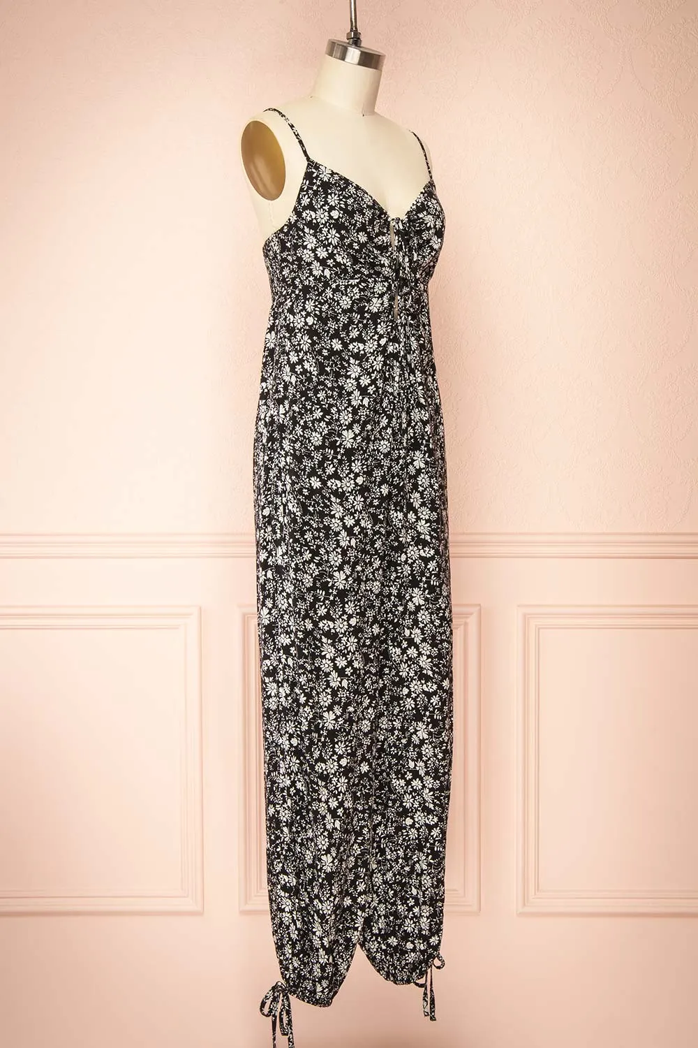 Hecate | Black Jumpsuit w/ White Floral Motif sold by Boutique 1861 product image thumbnail 3
