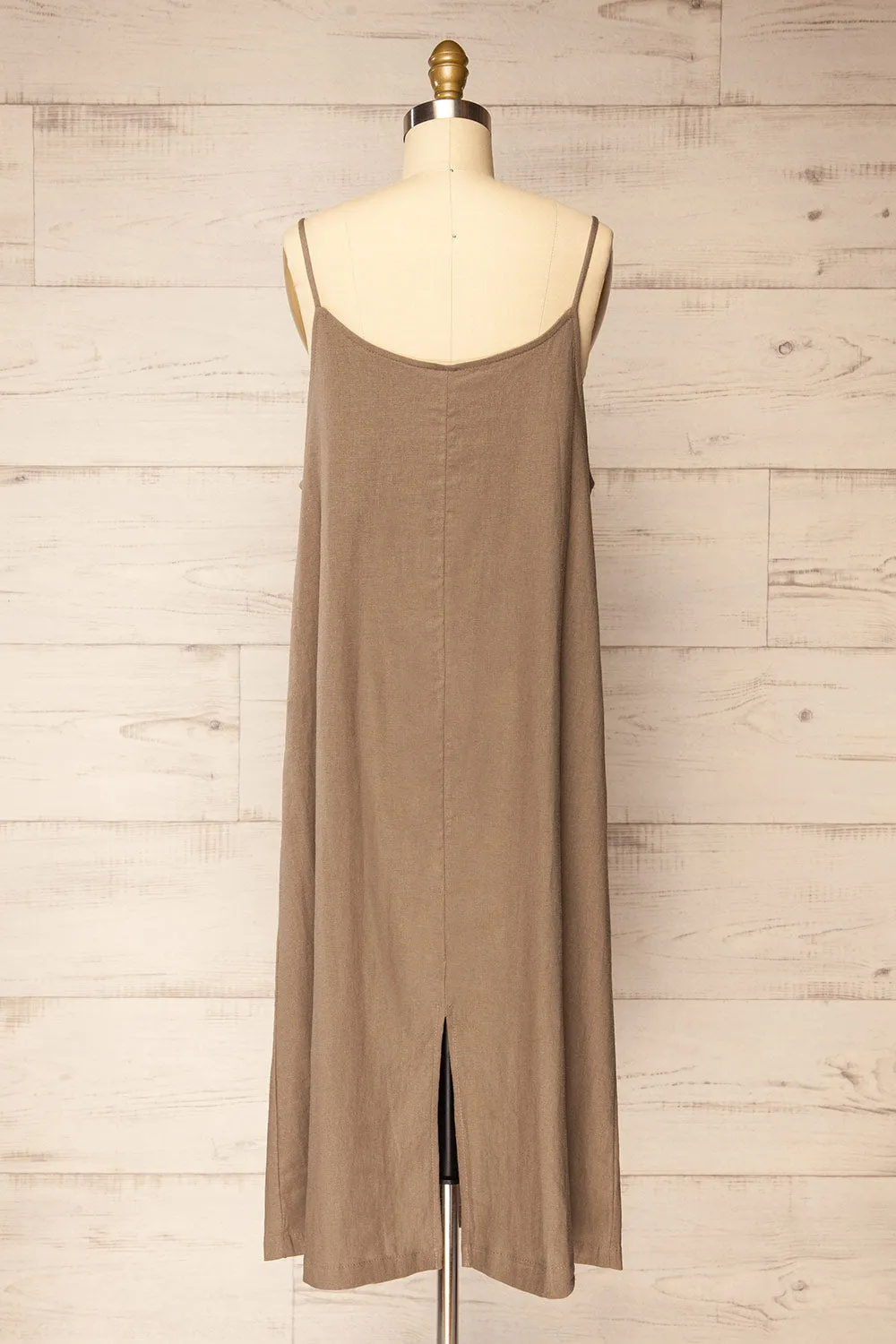 Libby Taupe | Oversized Slip Dress w/ Slit sold by Boutique 1861 product image thumbnail 5