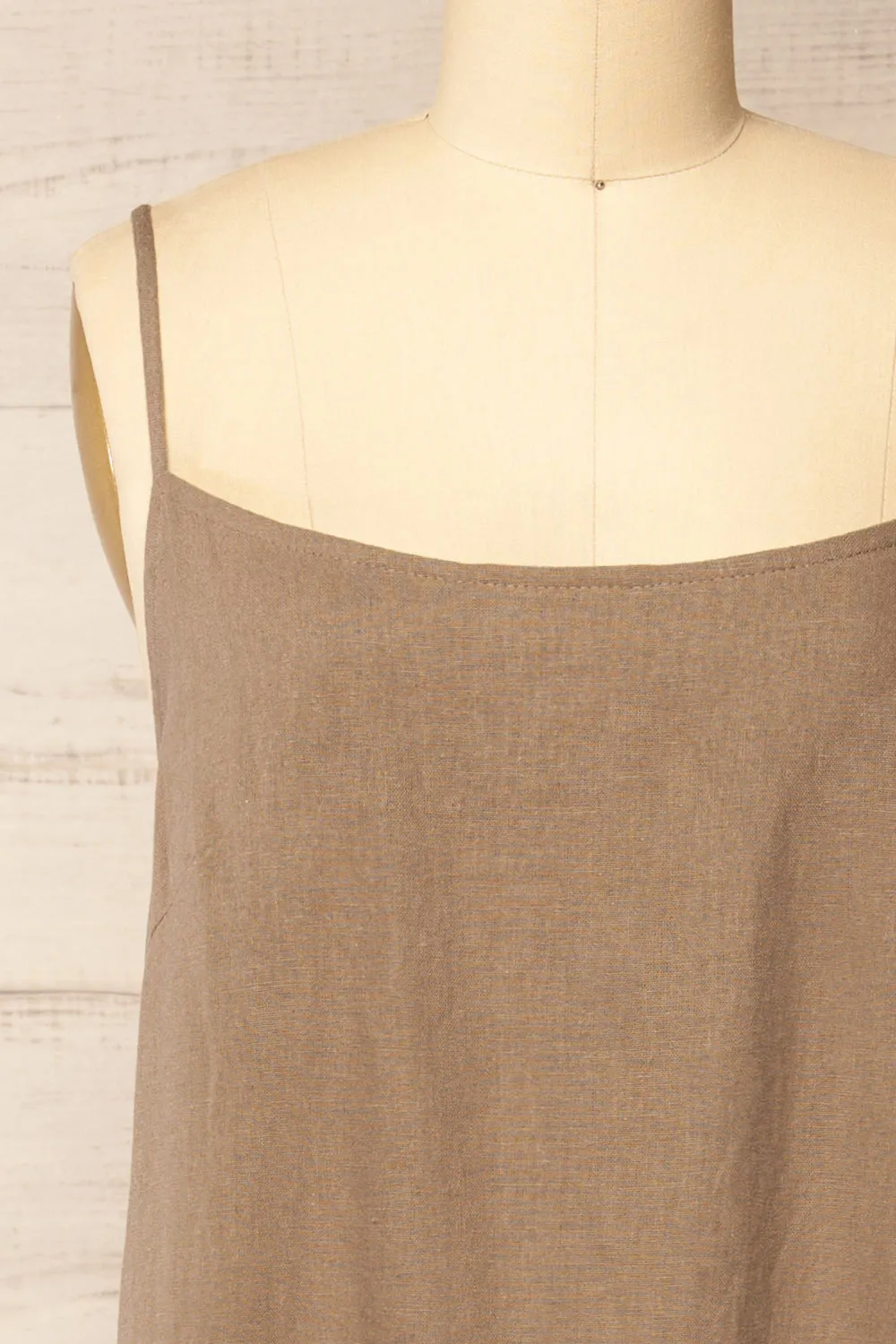 Libby Taupe | Oversized Slip Dress w/ Slit sold by Boutique 1861 product image thumbnail 2