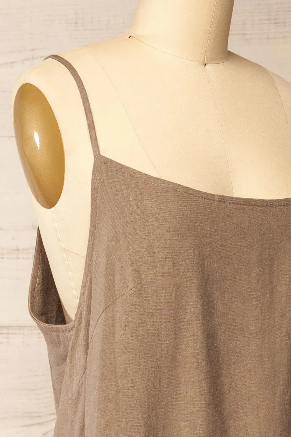 Libby Taupe | Oversized Slip Dress w/ Slit sold by Boutique 1861 product image thumbnail 4