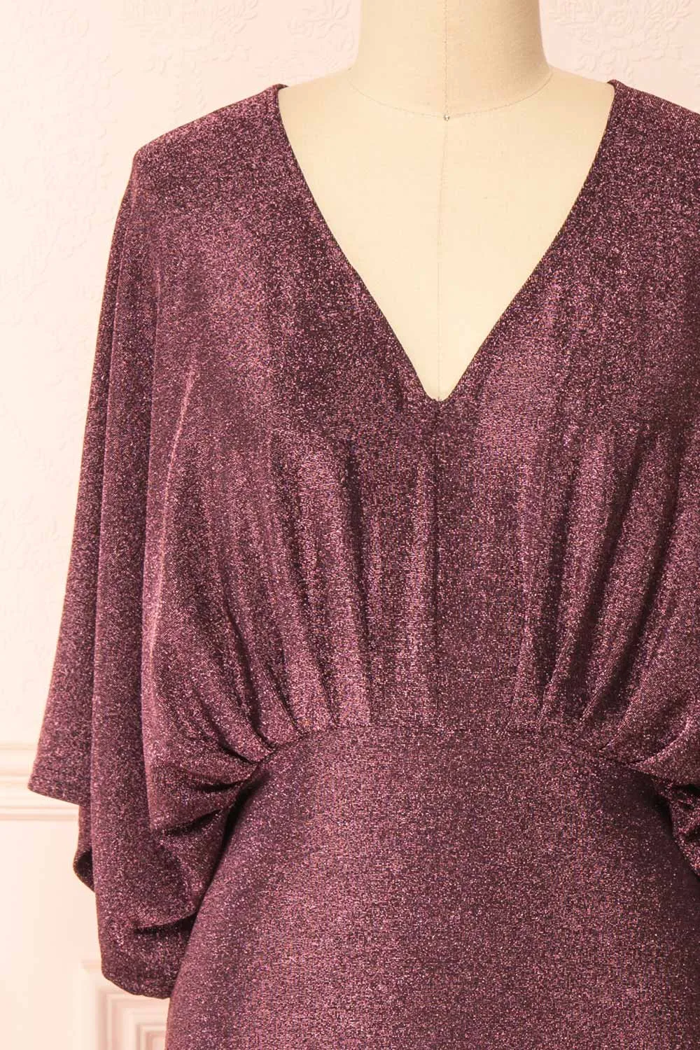 Isuma | Shimmery Midi Dress w/ Short Batwing Sleeves sold by Boutique 1861 product image thumbnail 3