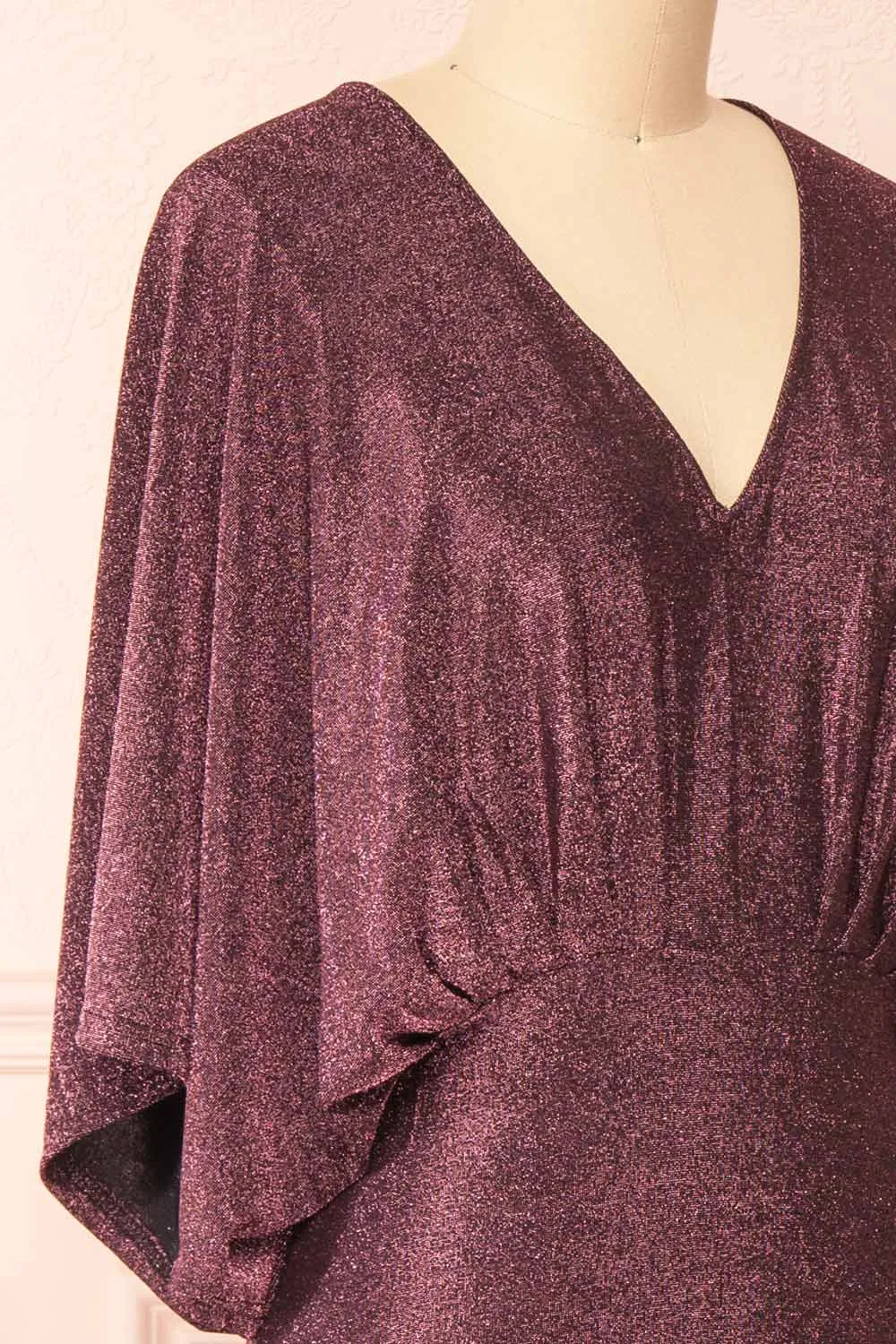 Isuma | Shimmery Midi Dress w/ Short Batwing Sleeves sold by Boutique 1861 product image thumbnail 5