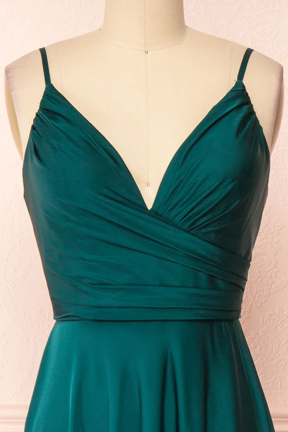 Lizza Green | Satin Maxi Dress with Slit sold by Boutique 1861 product image thumbnail 2