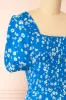 Kazuha | Blue Floral Midi Dress w/ Short Sleeves sold by Boutique 1861