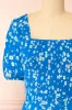Kazuha | Blue Floral Midi Dress w/ Short Sleeves sold by Boutique 1861