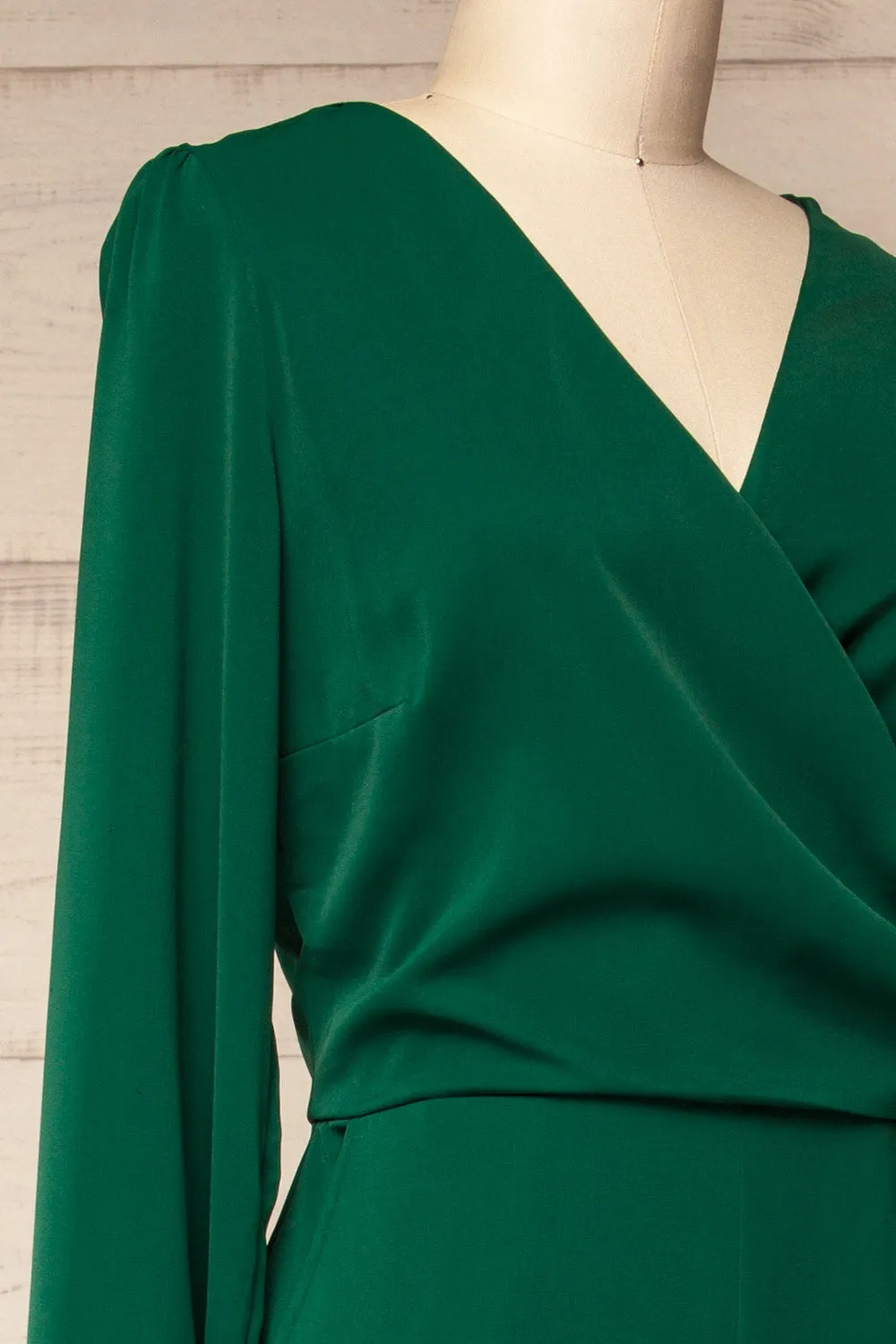 Nantwich Green | Silky Long-Sleeved Jumpsuit sold by Boutique 1861 product image thumbnail 4