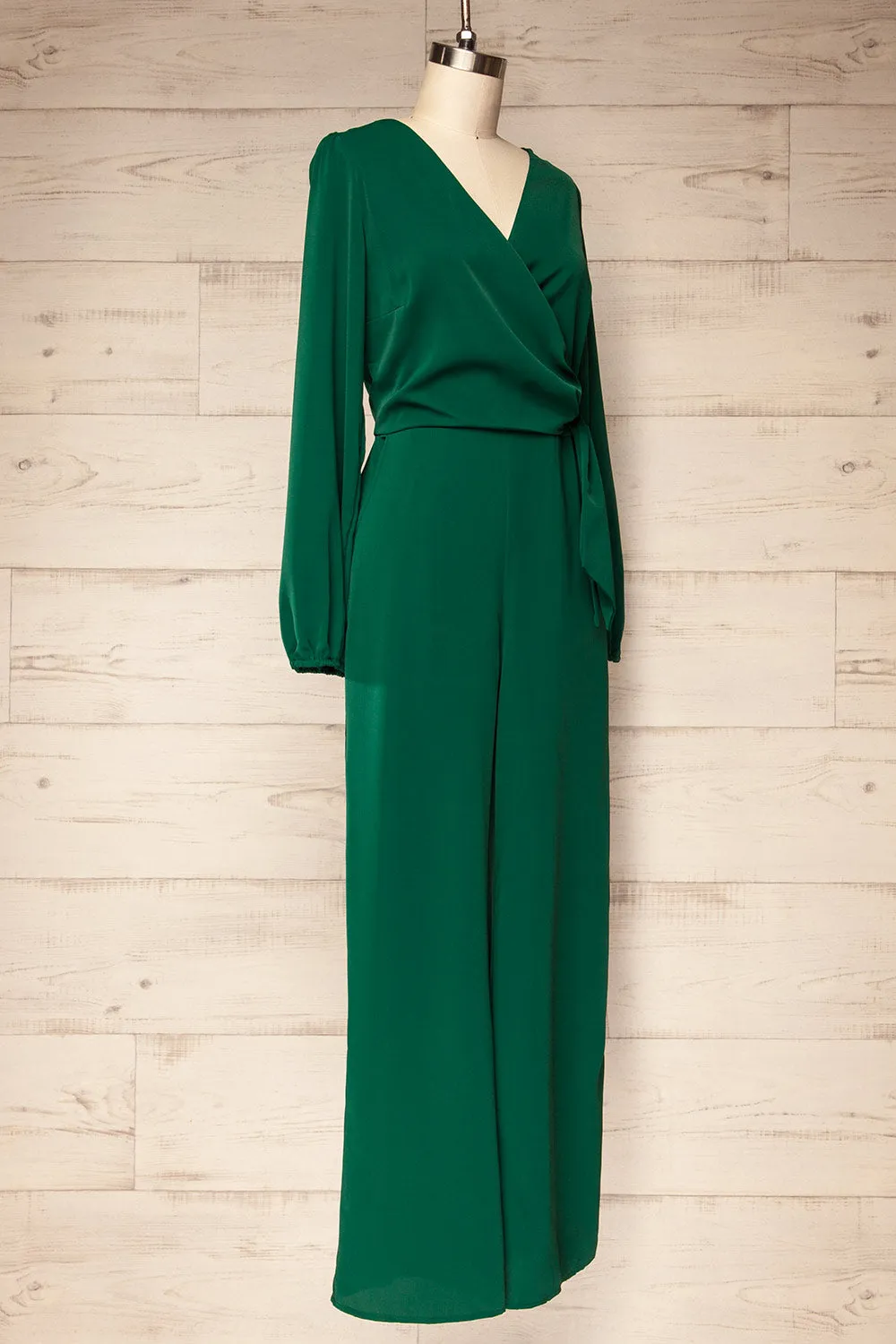 Nantwich Green | Silky Long-Sleeved Jumpsuit sold by Boutique 1861 product image thumbnail 3