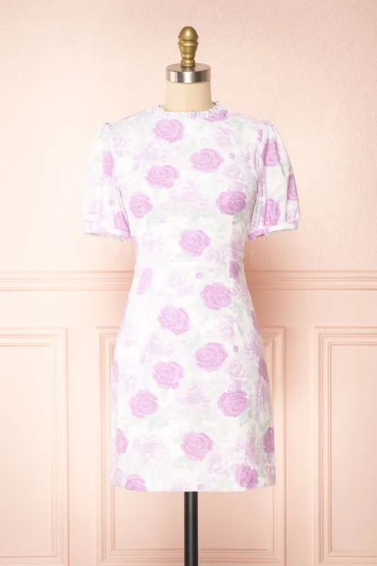 Vanamo | Floral Puffy Sleeve Short Dress sold by Boutique 1861