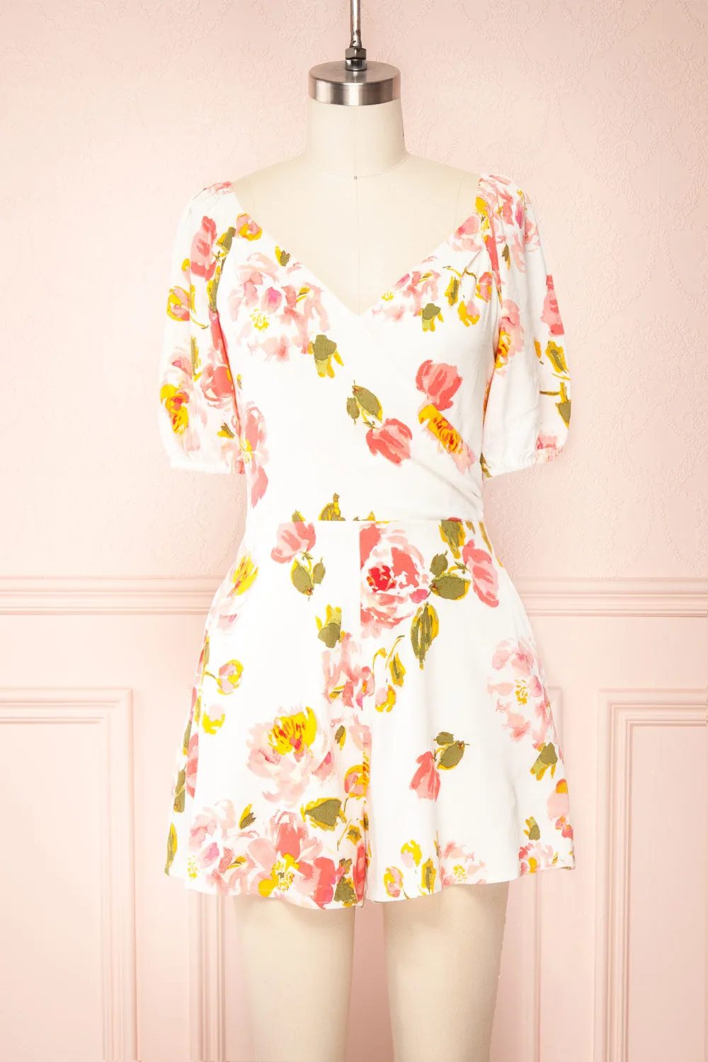 Ishita | Floral V-Neck Romper sold by Boutique 1861